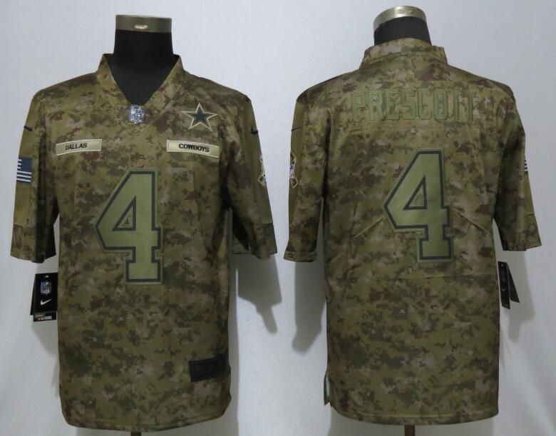 Men Dallas Cowboys #4 Prescott Nike Camo Salute to Service Limited NFL Jerseys->dallas cowboys->NFL Jersey